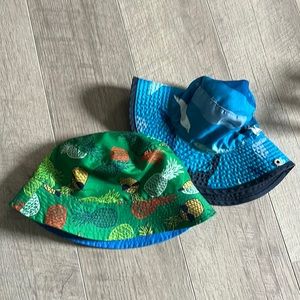 Toddler sun hat bundle — pineapple and shark prints